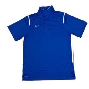 Nike Men's  Dri-Fit Game Day Polo Shirt  Size Large 658085-494 Royal Blue